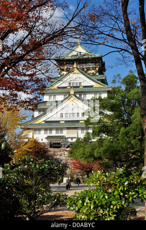 Le Château d'Osaka dans l'ouest du Japon. Banque D'Images