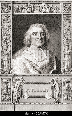 André-Hercule de Fleury, évêque de Fréjus, 1653 -1743. Le cardinal français et ministre principal de Louis XV. Banque D'Images