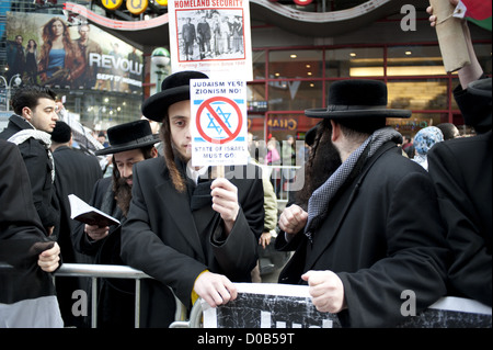 Pro-Palestinian démonstration à Times Square à Manhattan, le 18 novembre 2012. Banque D'Images