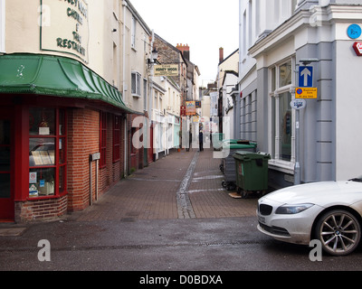 Ruelle étroite façon Comté, Devon, Angleterre, Royaume-Uni, , 21 novembre 2012 Banque D'Images