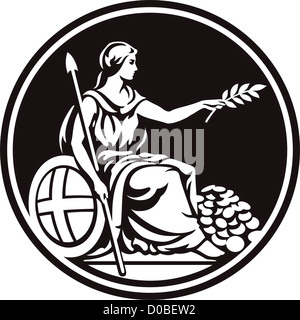 Logo de la Banque d'Angleterre basé à Londres. Banque D'Images