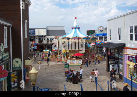 Pier 39 San Francisco Californie Carrousel Banque D'Images