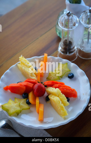 Salade de fruits, Hotelito Desconocido Sanctuary Reserve & Spa, Jalisco, Mexique Banque D'Images