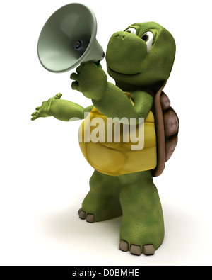 3D Render of a Tortoise with megaphone Banque D'Images