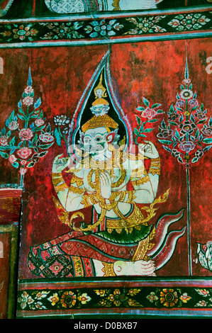 Chapelle Buddhaisawan Musée National de Bangkok Thaïlande Peintures murales Banque D'Images