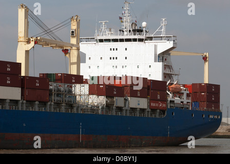 HS découvreur container ship port de Felixstowe Royaume-uni Suffolk Banque D'Images