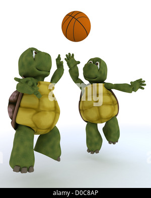 3D render of a basket ball jeu tortues Banque D'Images