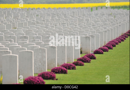 Cimetière DU COMMONWEALTH POUR LES SOLDATS BRITANNIQUES TUÉS PENDANT LA PREMIÈRE GUERRE MONDIALE, SOMME (80) FRANCE Banque D'Images