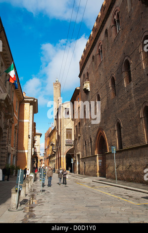 Via Castiglione Quadrilatero rue centrale zone Bologna City Région Émilie-Romagne Italie du nord Europe Banque D'Images