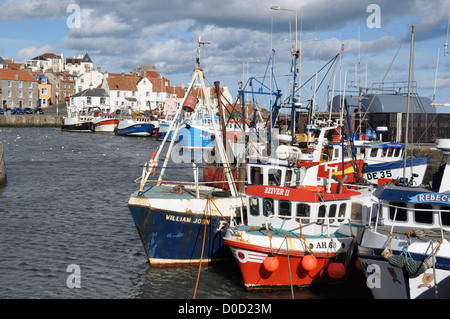 Bateaux de pêche dans le port, Pittenweem, Fife, en Ecosse, Grande-Bretagne, Royaume-Uni Banque D'Images