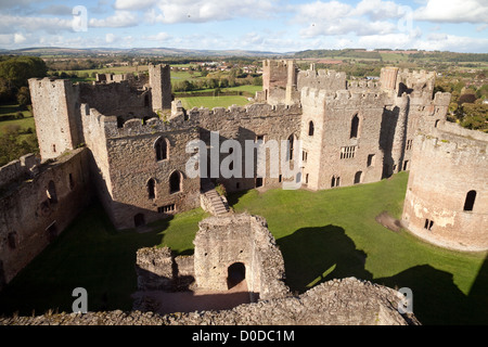 Ludlow Castle - le 11e siècle en ruine médiévale Shropshire Ludlow Ludlow Castle, UK Banque D'Images