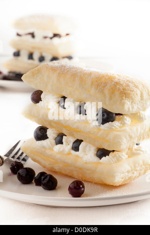 Millefeuille aux bleuets Banque D'Images