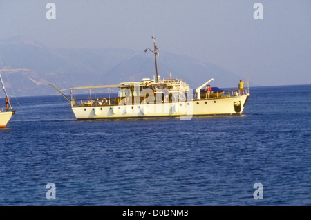 L'île de Céphalonie Céphalonie ou,Plages,Port,Assos Fiskardo,Plage de Myrtos, Cyprès,Paysages,marines,Grèce Banque D'Images