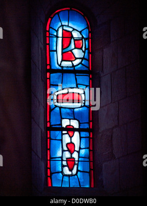 Vitraux de l'église de st.valery,conçu par l'artiste Georges Braque. Banque D'Images