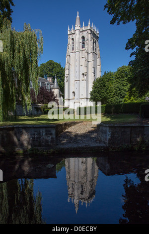 SAINT-NICOLAS TOWER NOTRE-DAME DE L'ABBAYE DU BEC Le BEC-HELLOUIN EURE (27) FRANCE Banque D'Images