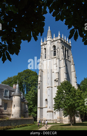 SAINT-NICOLAS TOWER NOTRE-DAME DE L'ABBAYE DU BEC Le BEC-HELLOUIN EURE (27) FRANCE Banque D'Images