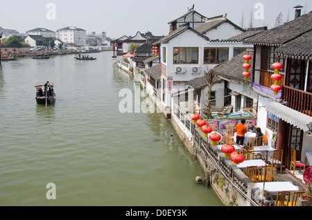 La Chine, périphérie de Shanghai. ancien village de zhujiajiao (aka pearl flux). Banque D'Images