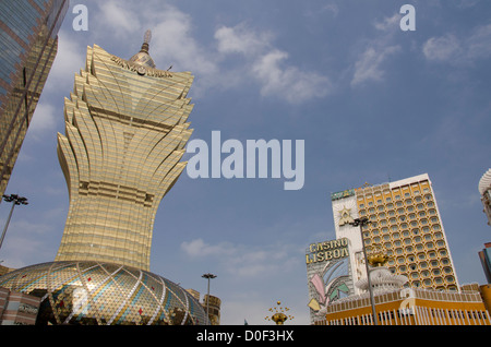 La Chine, Macao, Province de Guangdong Sheng, ville de Zhuhai Shi. Grand Lisboa Hotel & Casino. Banque D'Images