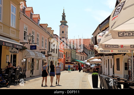 La rue Tkalciceva zone piétonne, la vieille ville Zagreb Croatie Banque D'Images