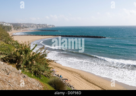 Playa del Ingles Gran Canaria canaries sable doré de l'île de sable de plage plages de sables bitumineux Banque D'Images