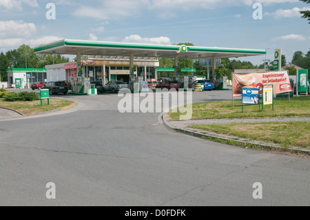 La station BP à Wadowice, Pologne. Banque D'Images