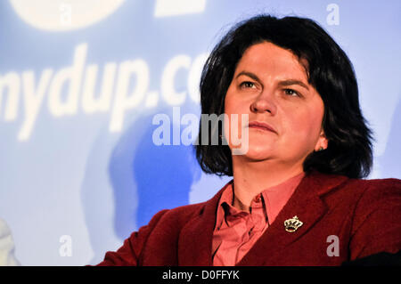 24 novembre 2012. Belfast, Irlande du Nord. Ministre du Commerce et de l'industrie, Arlene Foster, député provincial à la conférence annuelle du Parti unioniste démocratique. Banque D'Images