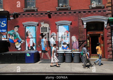 Scène de rue, l'Art, East Village, Manhattan, New York City, USA Banque D'Images