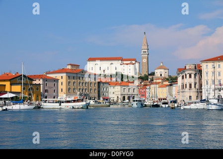 Marina à Piran - côte slovène Banque D'Images