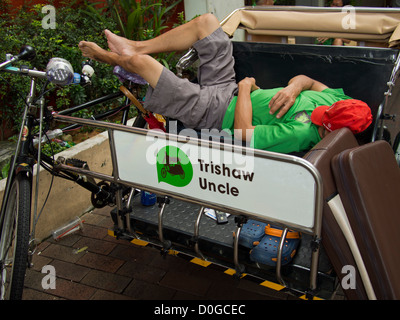 Couchage pilote Trishaw , Singapour Banque D'Images