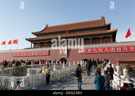 La porte de la paix céleste de la Cité Interdite. Banque D'Images