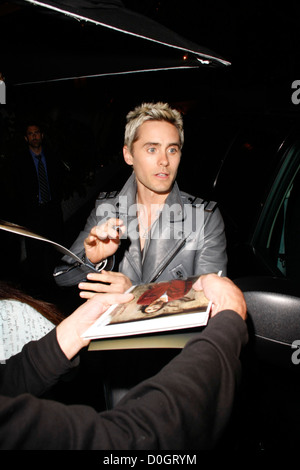 En dehors des célébrités Jared Leto Bar Marmont après avoir assisté à l'AVL Après partie. Los Angeles, Californie - 13.09.10 Banque D'Images