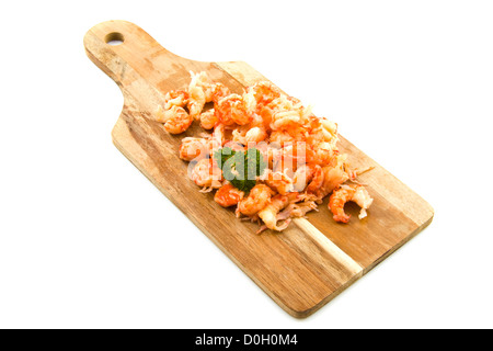 Homard de la rivière sur la plaque isolated over white Banque D'Images