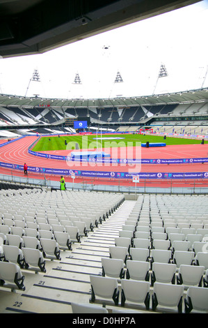 L'intérieur du stade olympique de Stratford. Banque D'Images