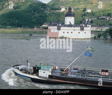 Château Pfalzgrafenstein près de Kaub, île dans le Rhin (Rheinland-Pfalz), l'Allemagne, de l'Europe Banque D'Images