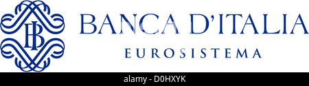Logo de la banque centrale italienne Banca d'Italia avec le siège à Rome. Banque D'Images