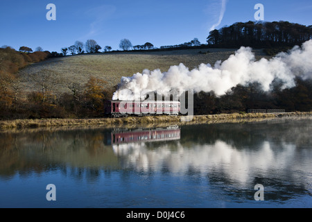 Railmotor sur l'embranchement de Looe Banque D'Images