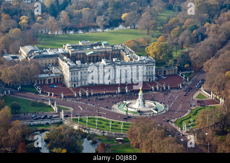 Vue aérienne du palais de Buckingham à Londres. Banque D'Images