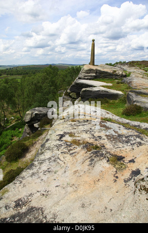 Le Monument Nelson sur le bord noir-Argenté Derbyshire Peak District National Park England UK Banque D'Images