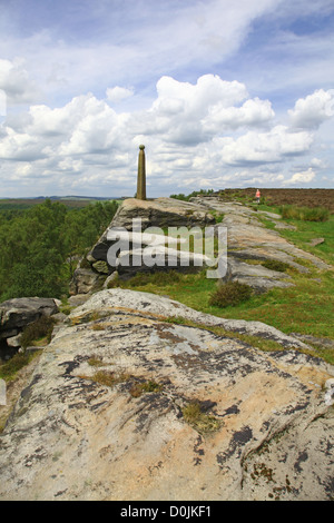 Le Monument Nelson sur le bord noir-Argenté Derbyshire Peak District National Park England UK Banque D'Images