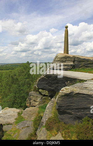 Le Monument Nelson sur le bord noir-Argenté Derbyshire Peak District National Park England UK Banque D'Images