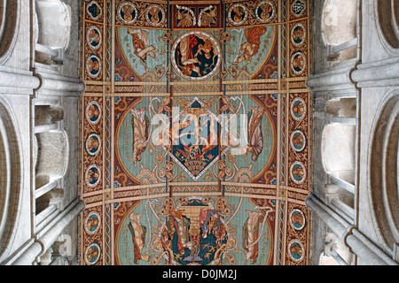 Le plafond peint fine de cathédrale d'Ely. Banque D'Images