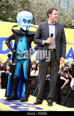 Megamind et Will Ferrell DreamWorks Animation brise le record mondial Guinness pour le plus grand rassemblement de super-héros Banque D'Images