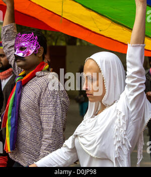 New York d'après le tournage de l'acteur Lee Bhavani Raj Amit Kumar débuts film 'impure lumière' d'être tourné à New York et New Delhi. Le film traite de questions d'identité et la violence et s'articule autour de questions impliquant la gay. Banque D'Images