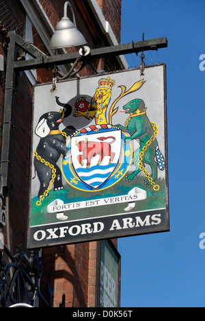 Oxford Arms enseigne de pub. Banque D'Images