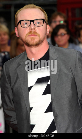 Simon Pegg UK premiere de 'Scott Pilgrim Vs. Le monde' qui s'est tenue l'Empire Leicester Square - Londres, Angleterre des arrivées - 18.08.10 Banque D'Images