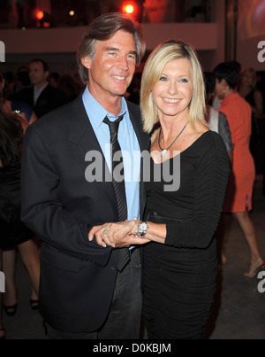 John Easterling et Olivia Newton-John TAG Heuer 150e anniversaire et 'Odyssey of Pioneers' tour à la maison du Temple, Miami Banque D'Images