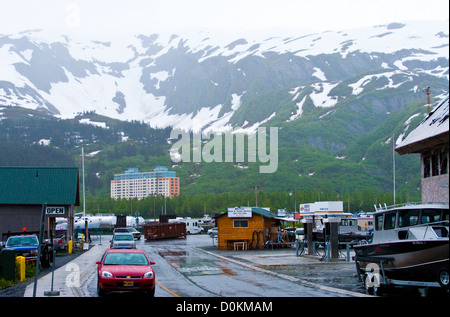 Jour de pluie à Whittier, Alaska Banque D'Images