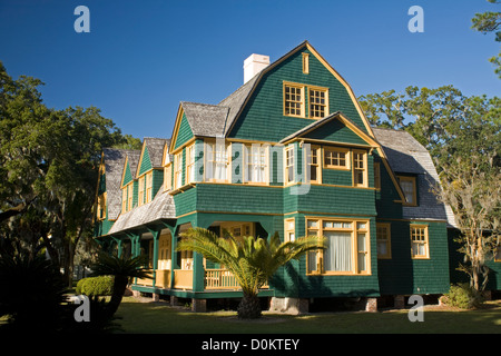 GA00088-00...GÉORGIE - Moss Cottage construit en 1896 sur l'historique de l'île de Jekyll, près de la ville de Brunswick. Banque D'Images