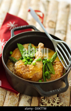 Fricassée de poulet au fromage avec comtŽ Banque D'Images