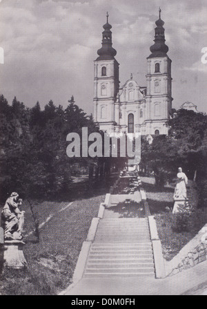 Vue de Graz dans une vieille carte postale Banque D'Images